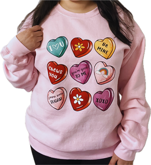 Candy Heart Valentine Sweatshirt