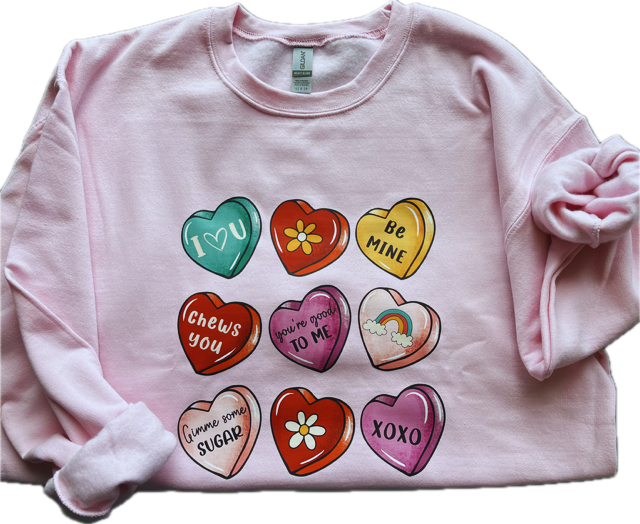 Candy Heart Valentine Sweatshirt